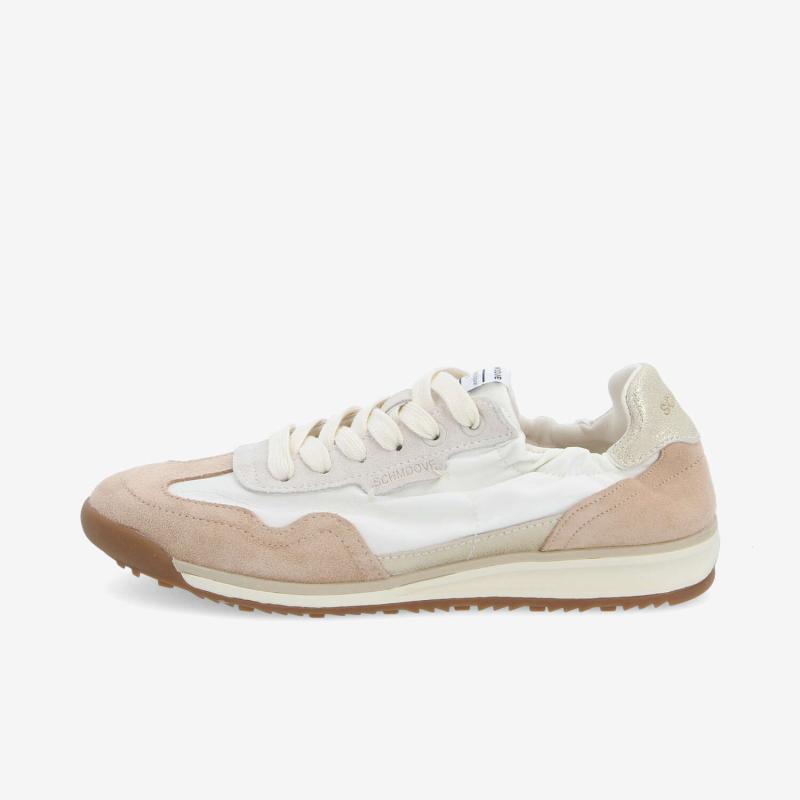CAMDEN SNEAKER W - NYL/SDE/CRYSTAL - BLANC CASSÉ/BEIGE/OR